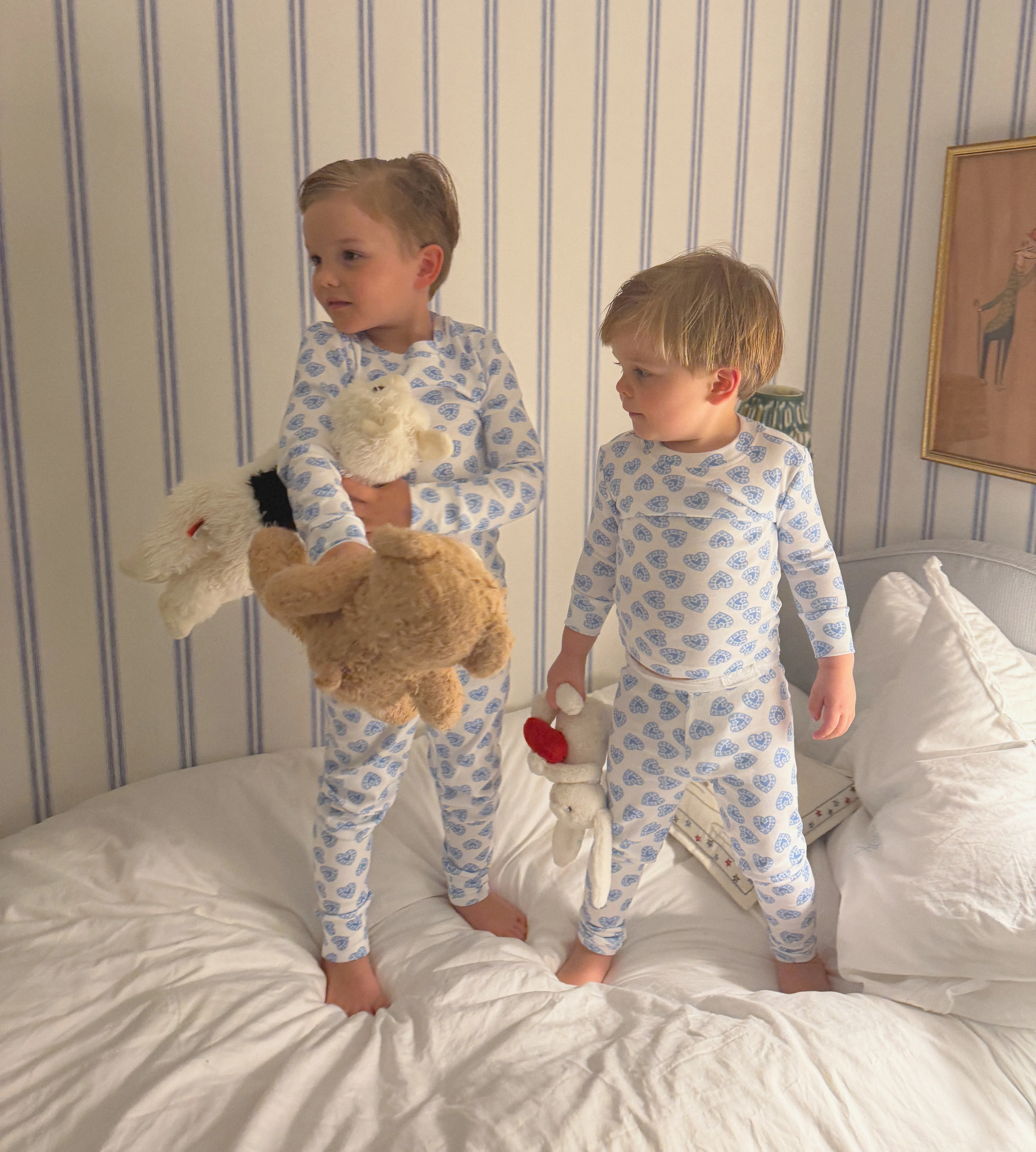The Tiny Sully PJ Set - Blue Doily Heart - Image 2
