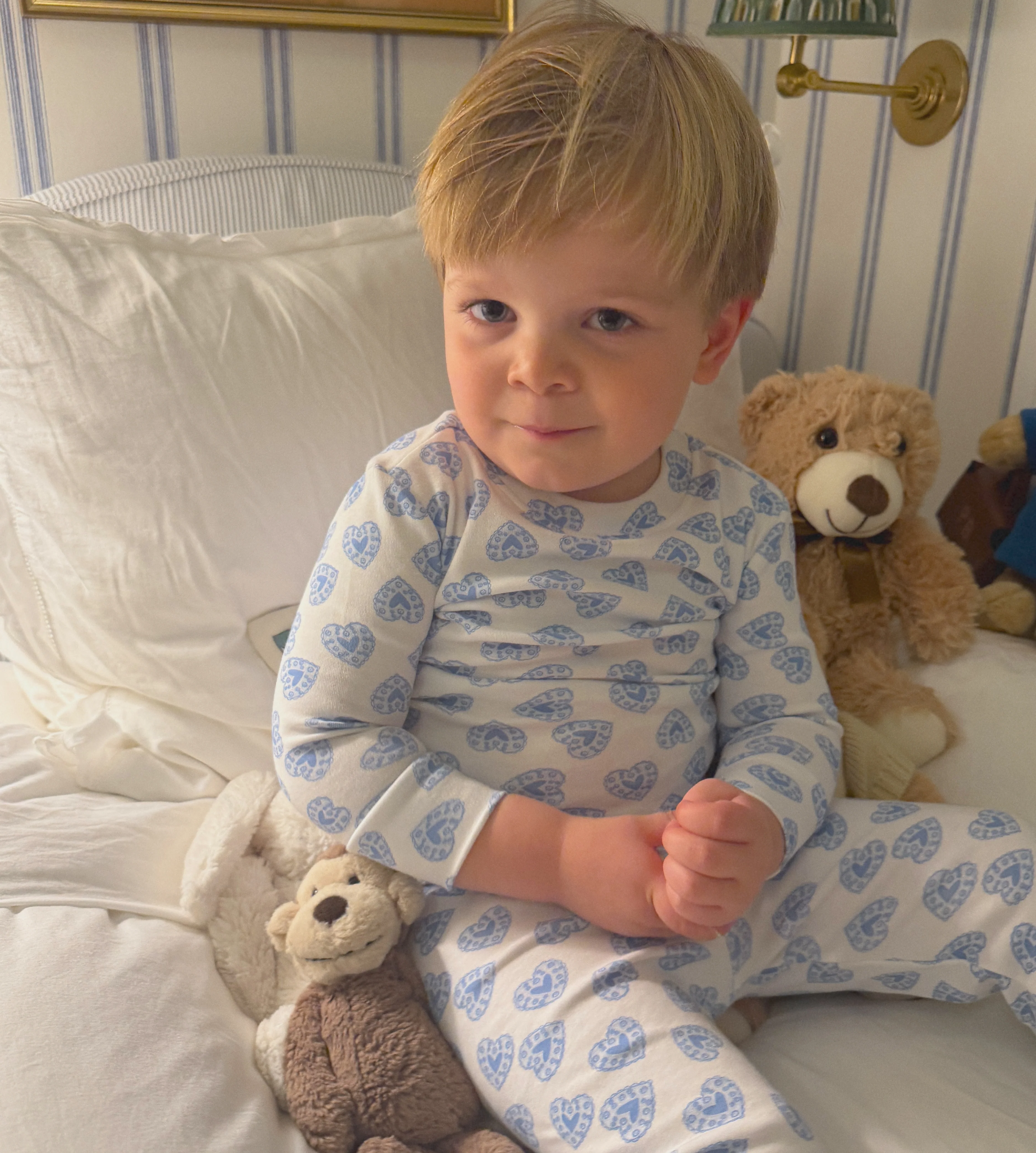 The Tiny Sully PJ Set - Blue Doily Heart - Image 4