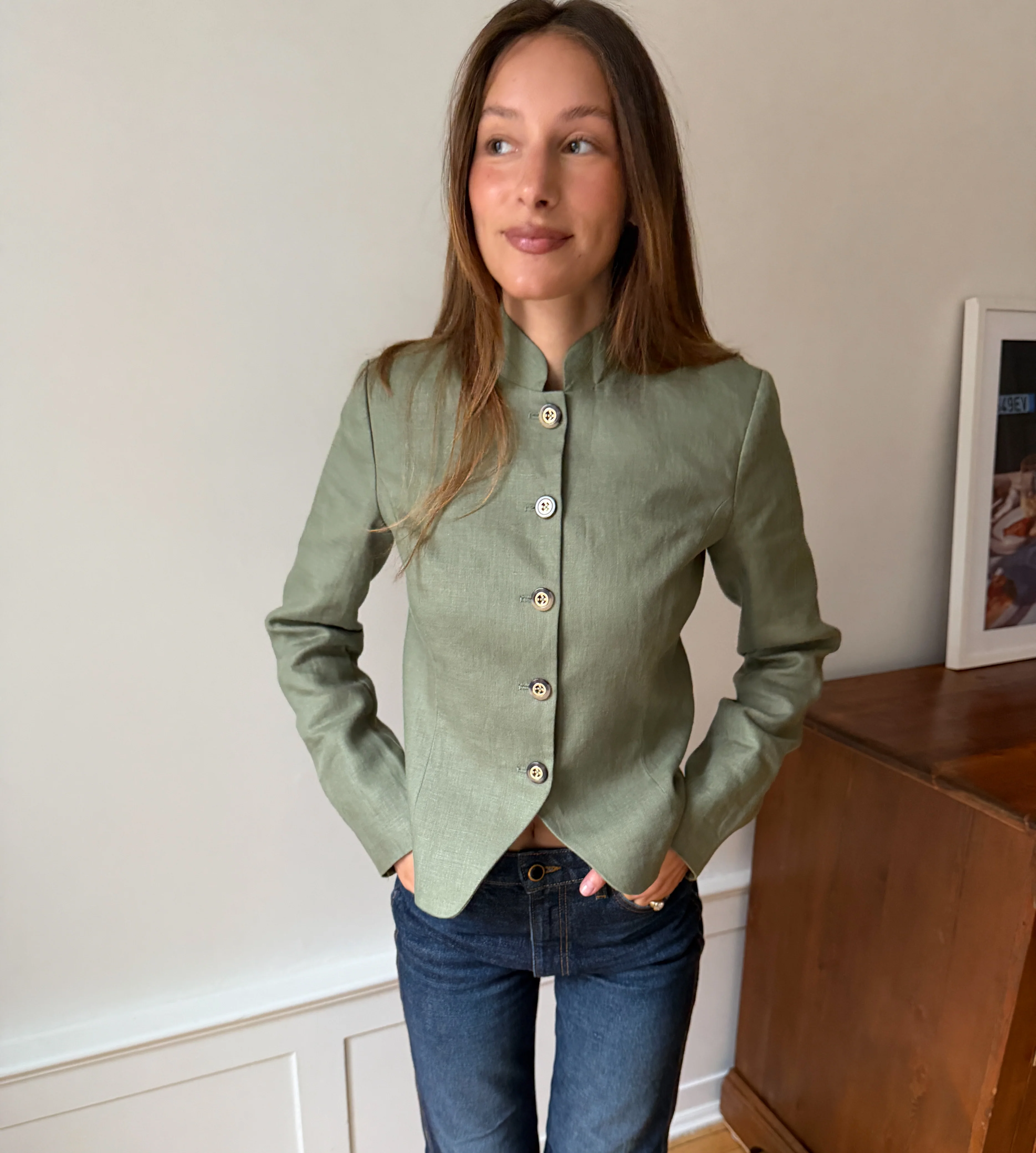 The Valerie Jacket - Olive - Image 2