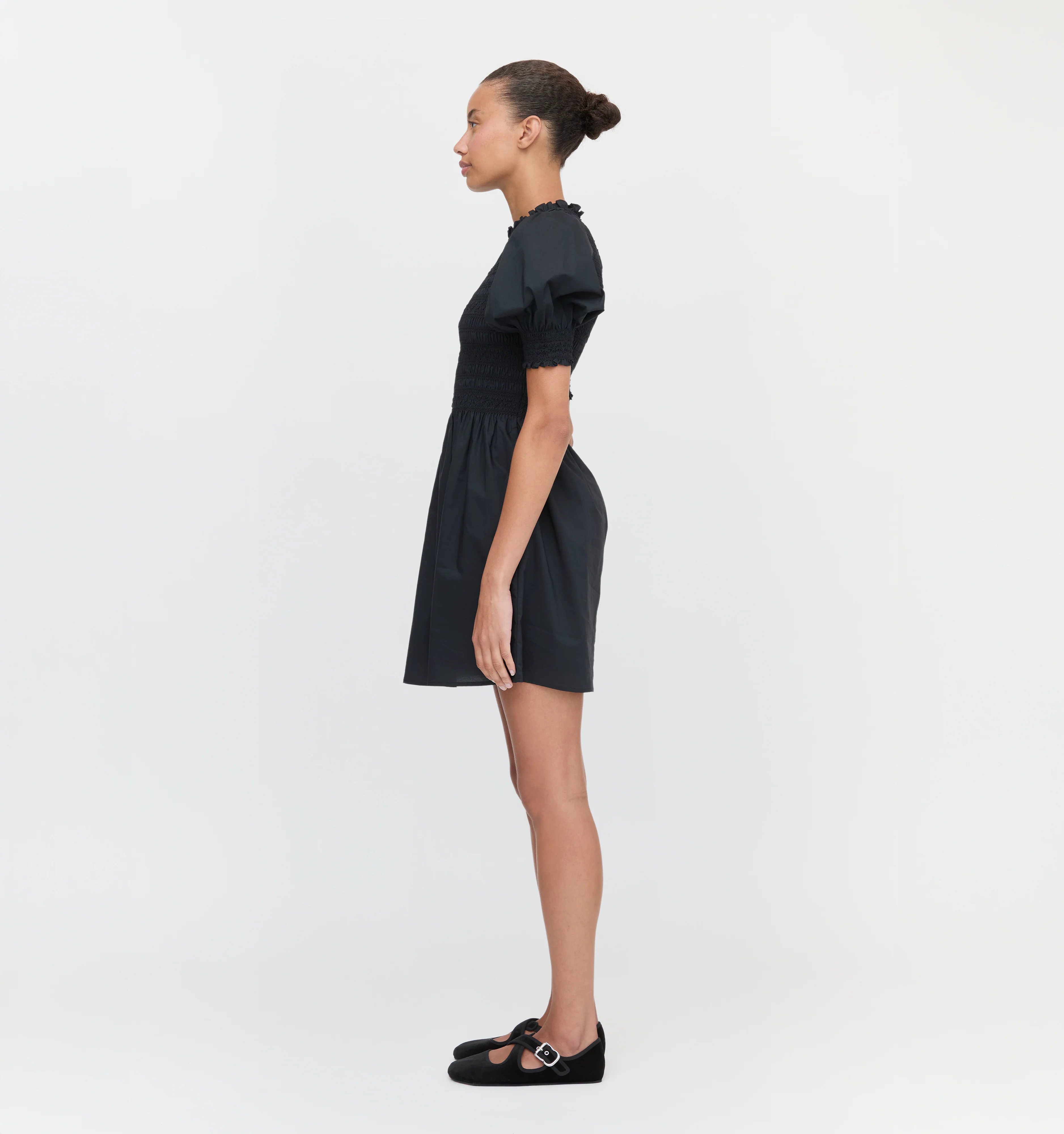 The Vivi Nap Dress - Black Cotton - Image 3
