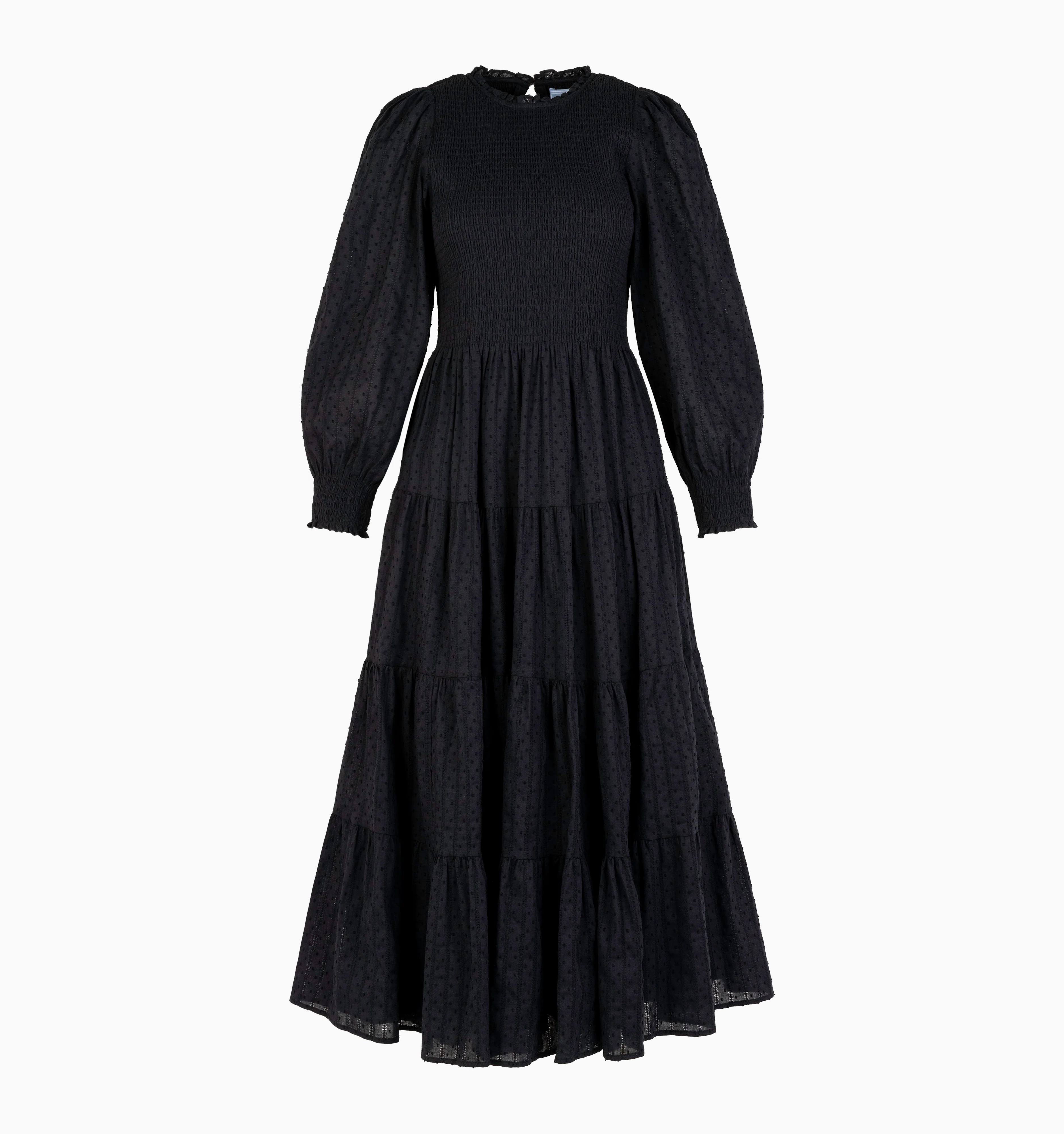 The Viviana Nap Dress - Black Linear Swiss Dot - Image 6